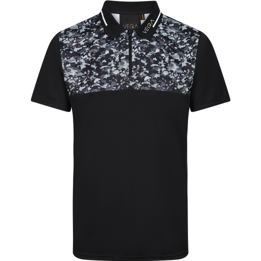 VEGA Oarai Digi Camo Printed Front Jersey Polo Black / Camo