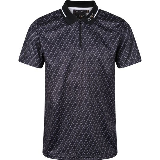 VEGA Tokyo Printed Jersey Polo Black