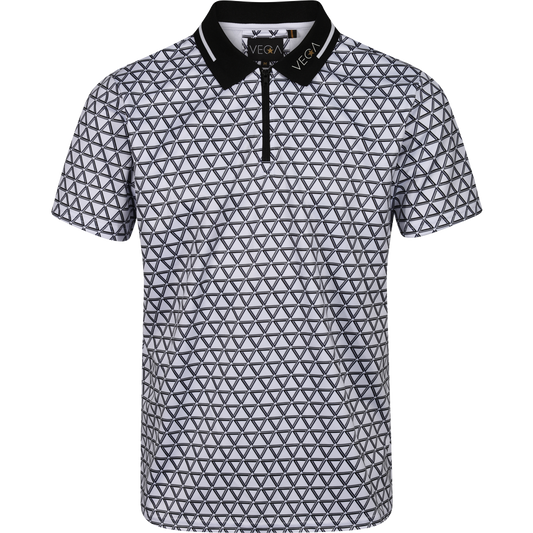 VEGA Tokyo Printed Jersey Polo White